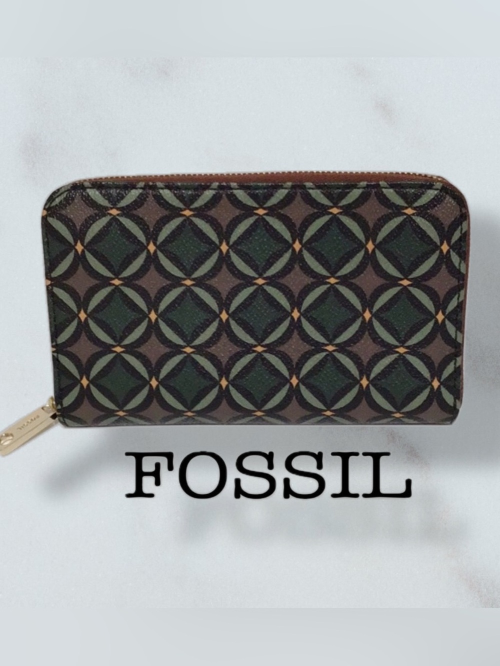 FOSSIL Sydney Signature Zip Clutch Wallet NEW